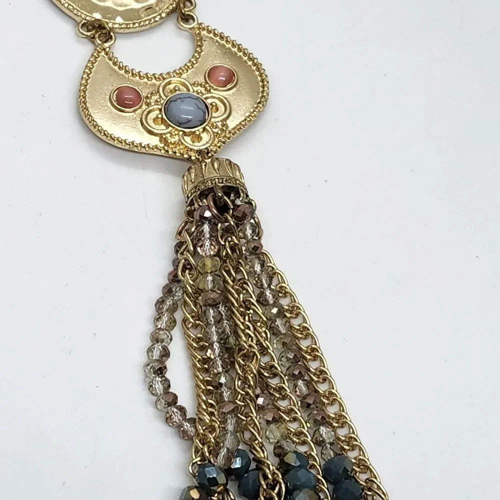 1946 Tigers‎ Eye Tassel Necklace